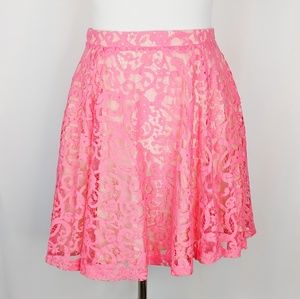 H&M Pink Floral Lace Skirt